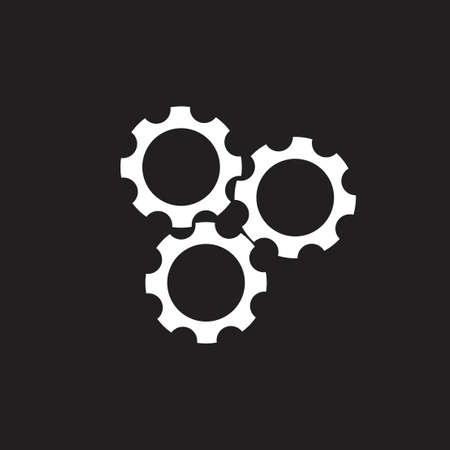 three cog machine symbol logo vectorのイラスト素材