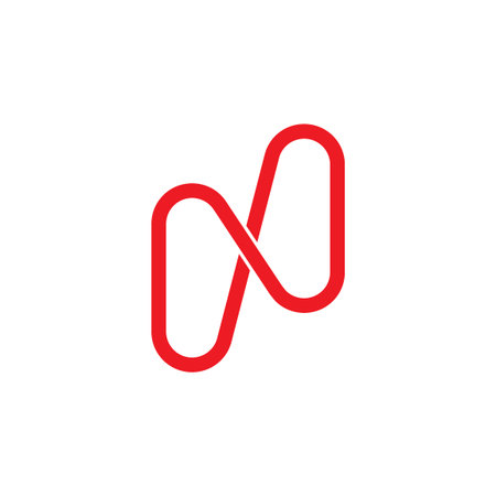 abstract infinity letter n lines art logoのイラスト素材