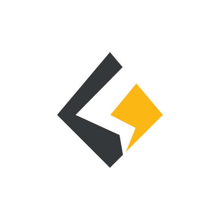 simple geometric square negative space logo vectorのイラスト素材