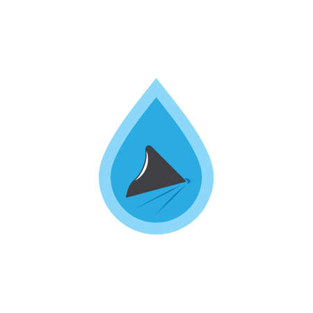 shark fin water drop simple logo vectorのイラスト素材
