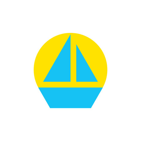 sun boat simple geometric logo vectorのイラスト素材