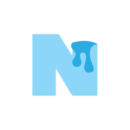 letter n melting fluid design vectorのイラスト素材