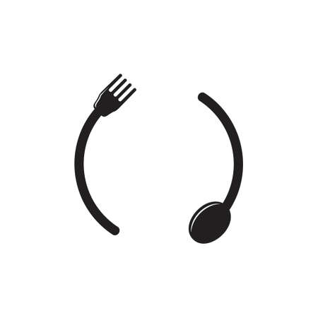 circle rotation arrow spoon fork logo vectorのイラスト素材