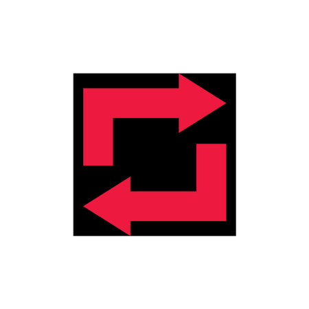 square rotation arrow geometric design symbol vector