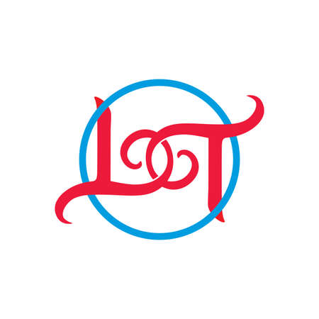 letter bt linked spiral logo vectorのイラスト素材