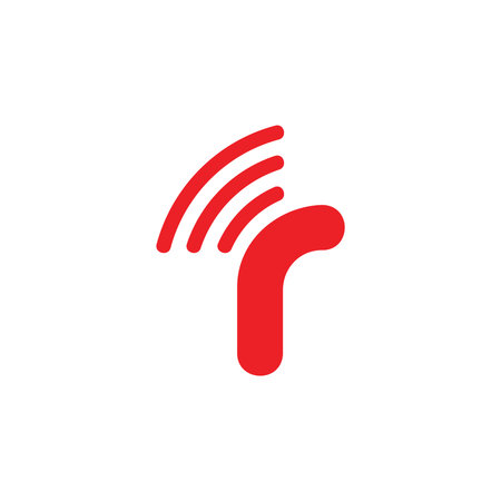 letter r radio signal symbol logo vectorのイラスト素材