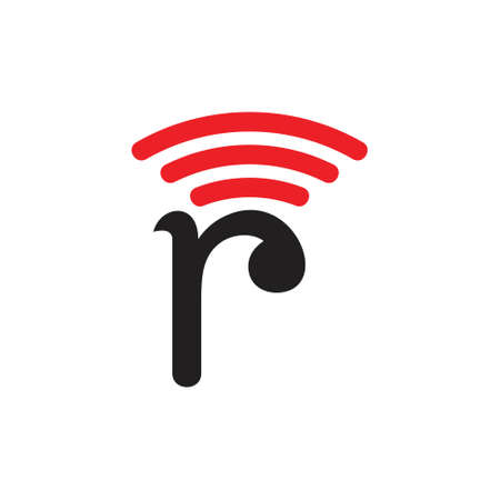 letter r radio signal symbol logo vectorのイラスト素材