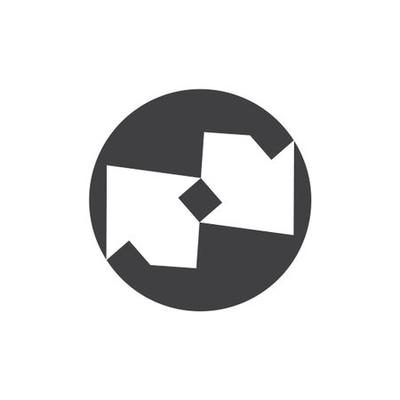 linked geometric arrow logo vectorのイラスト素材
