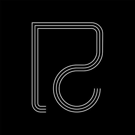 letter r stripes line simple logo vectorのイラスト素材