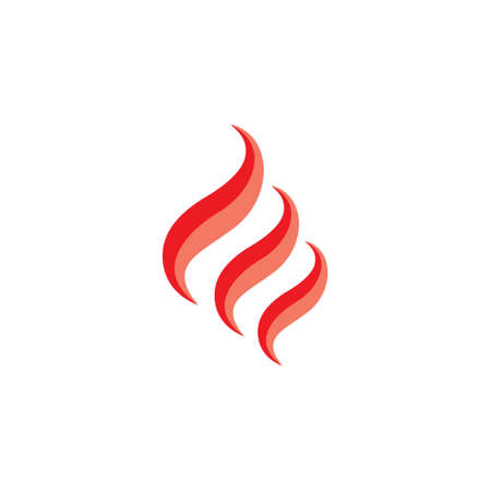 simple curves flame smoke red logo vectorのイラスト素材
