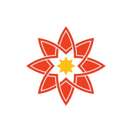 sun flower swirl geometric logo vectorのイラスト素材