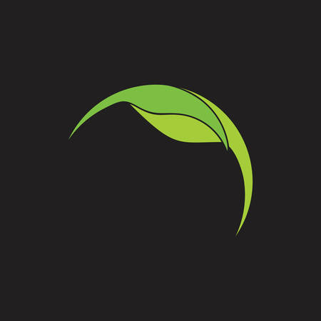 linked green leaf global abstract natural logo vectorのイラスト素材