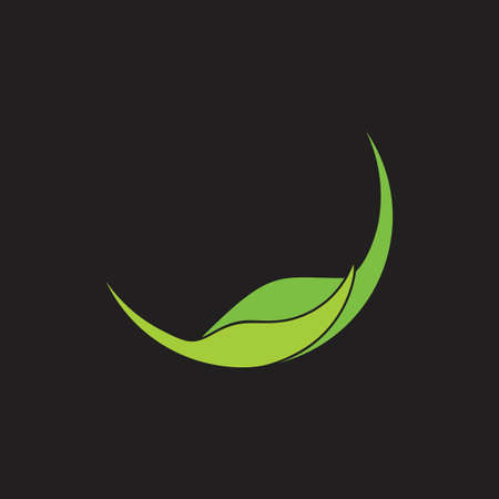 linked green leaf global abstract natural logo vectorのイラスト素材