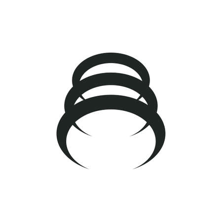 curves loop 3d flat abstract logo vectorのイラスト素材