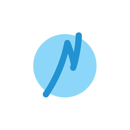 letter n simple circle logo vectorのイラスト素材
