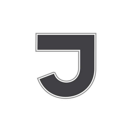letter j simple geometric line emblem logo vectorのイラスト素材