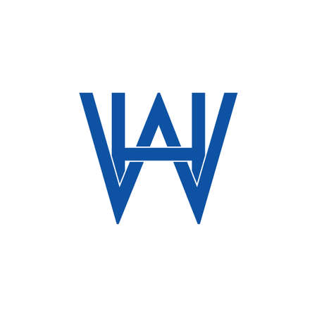 letter wh linked overlap logo vectorのイラスト素材