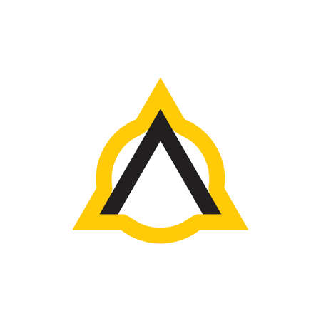 circle triangle arrow up geometric line logoのイラスト素材