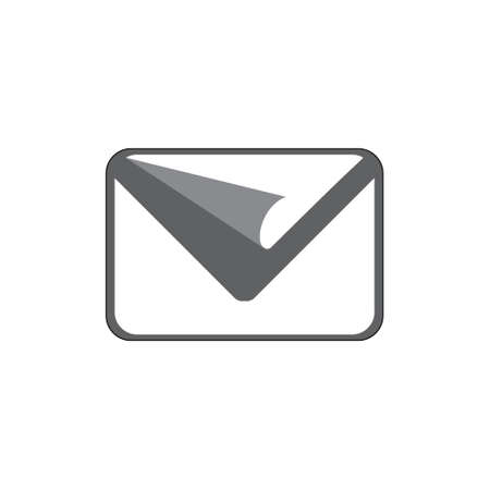 email paper fold simple icon 3d vectorのイラスト素材