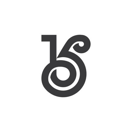 letter bk overlapping curves line logo vectorのイラスト素材
