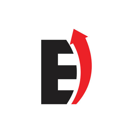 letter e curves geometric arrow logo vectorのイラスト素材