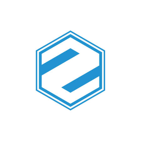 z hexagonal geometric negative space logo vectorのイラスト素材