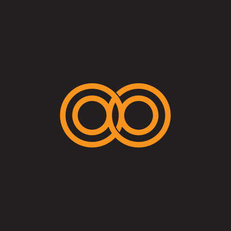 linked loop flat lines art logo vectorのイラスト素材