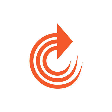 letter c rotation stripes arrow symbol vectorのイラスト素材