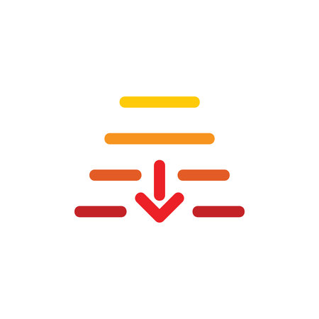 down arrow stripes gradient symbol logo vectorのイラスト素材