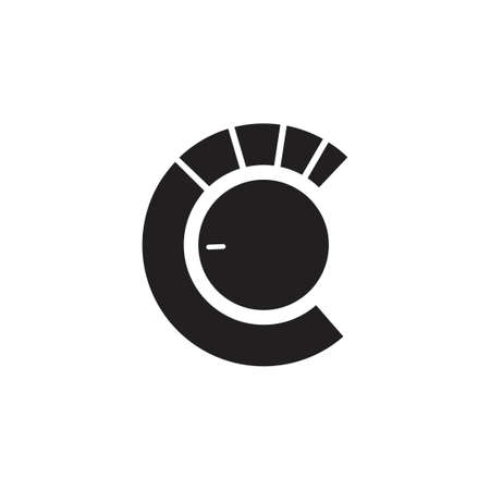 letter c control button geometric design vectorのイラスト素材