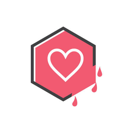 love sweet juice hexagonal vectorのイラスト素材