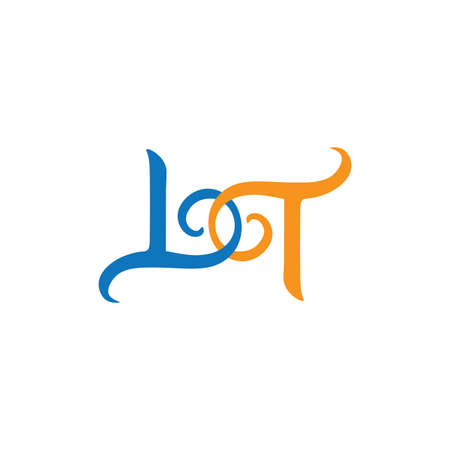 letter bt linked spiral logo vectorのイラスト素材