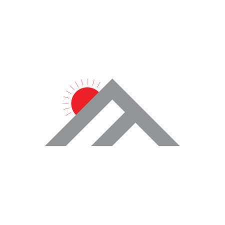 mountain sun simple geometric logoのイラスト素材