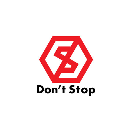 letter s dont stop hexagonal symbol vector