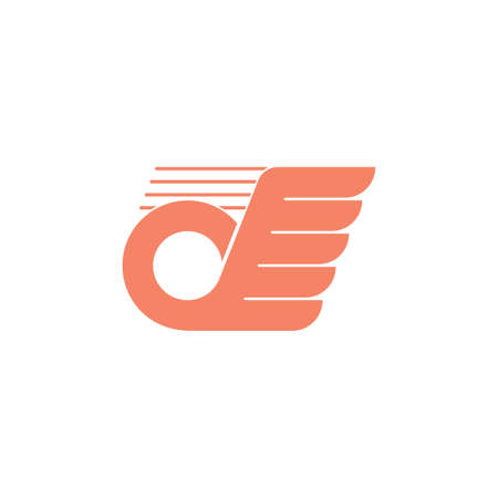 letter d wings fast movement logo vectorのイラスト素材