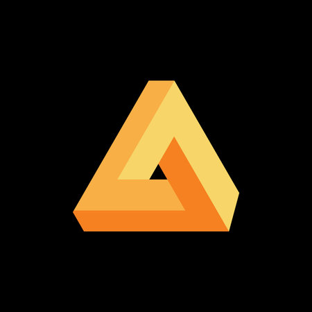 3d triangle geometric infinity logo vector