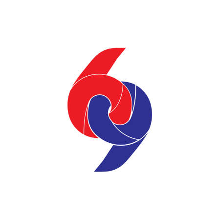number 69 linked logo vectorのイラスト素材