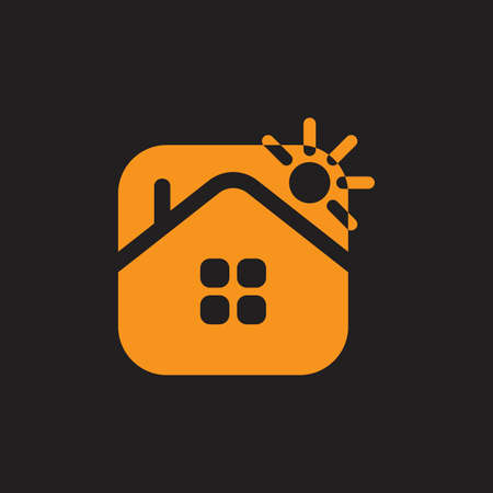 simple geometric negative space home square vectorのイラスト素材