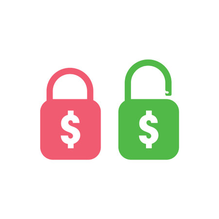 money lock unlock symbol vectorのイラスト素材