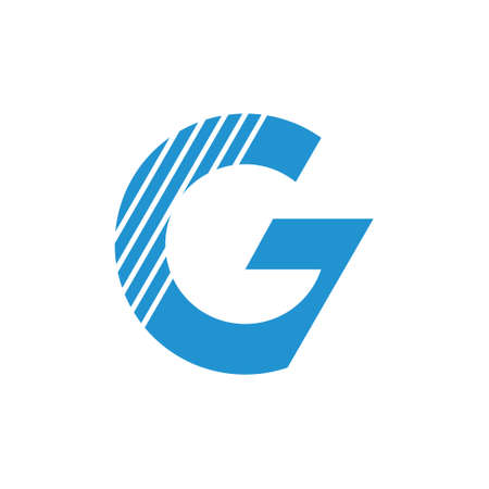 letter g stripes geometric silhouette logo vectorのイラスト素材