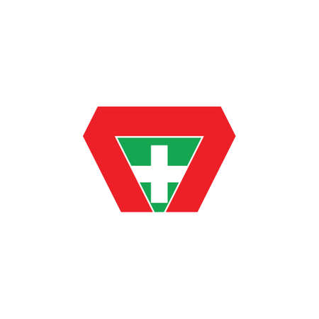 letter n plus medical geometric logo vectorのイラスト素材