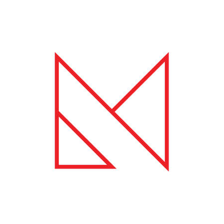 letter m triangle linear logo vectorのイラスト素材