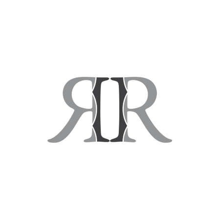 letter two R simple geometric logo vectorのイラスト素材