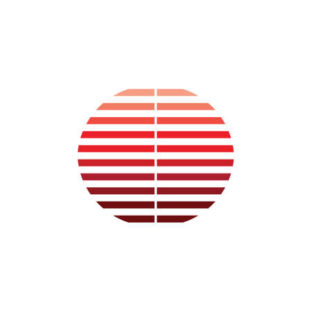 stripes silhouette sunset logo vectorのイラスト素材