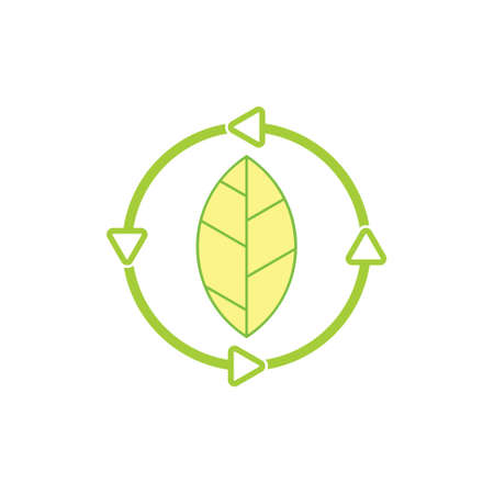 leaf recycle arrow rotation symbol vectorのイラスト素材