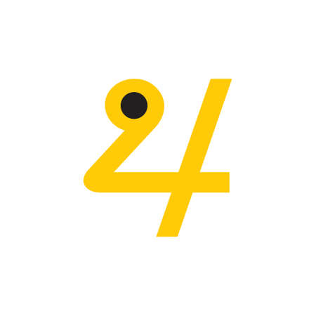 number 24 simple linked design symbol vectorのイラスト素材