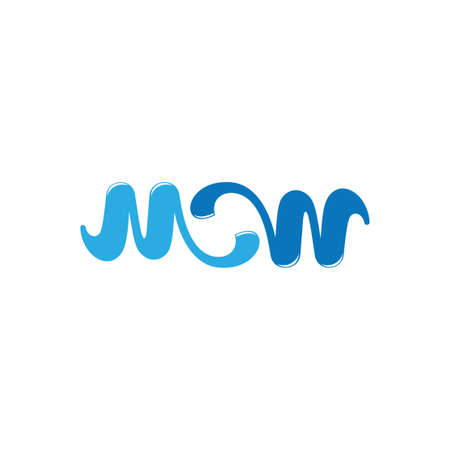 letter mw wavy shape logo vectorのイラスト素材