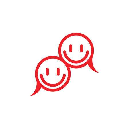smile face emoticon bubble talk symbol logo vectorのイラスト素材