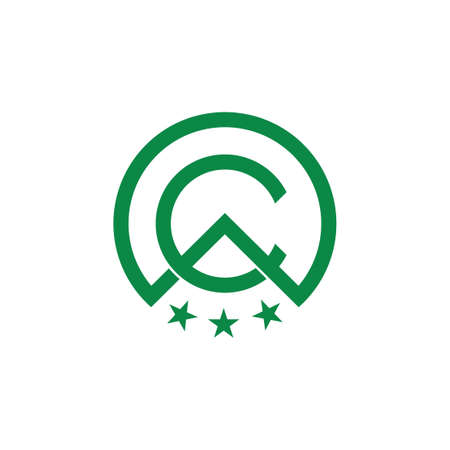 letter c star mountain logo vectorのイラスト素材