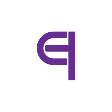 abstract letter cq simple geometric lowercase logo vectorのイラスト素材